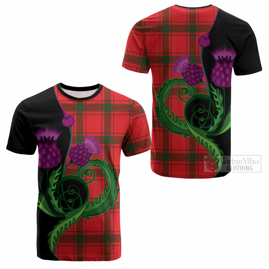 Darroch Tartan Cotton T-shirt Traditional Scottish Thistle