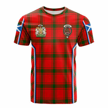 Darroch Tartan Crest Cotton T-shirt Scotland Coat of Arm Flag Style