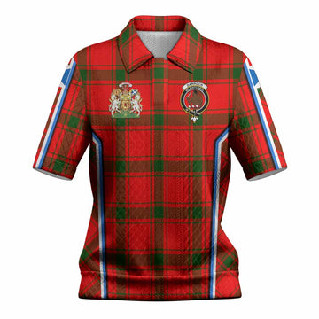 Darroch Tartan Crest Women’s Polo Sweater Top Scotland Coat of Arm Flag Style