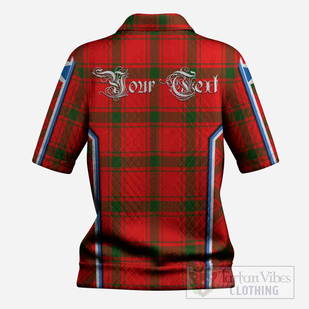 Darroch Tartan Crest Women’s Polo Sweater Top Scotland Coat of Arm Flag Style