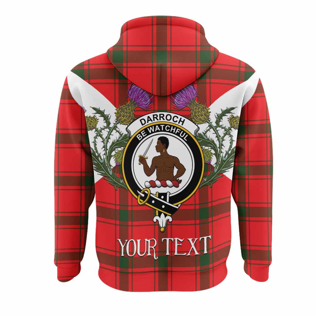 Darroch Tartan Family Crest Hoodie Scottish Burns Night Thistle Floral