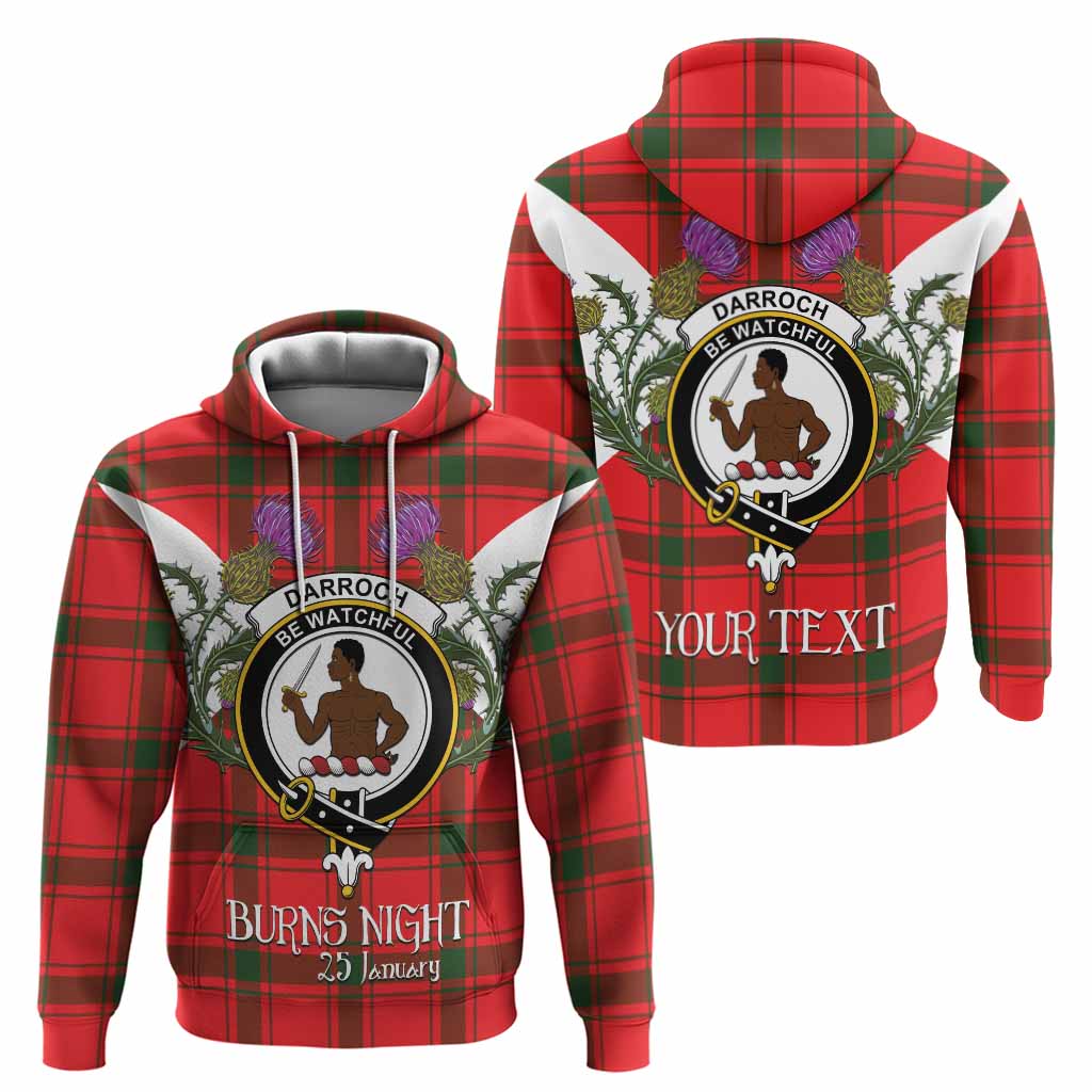 Darroch Tartan Family Crest Hoodie Scottish Burns Night Thistle Floral