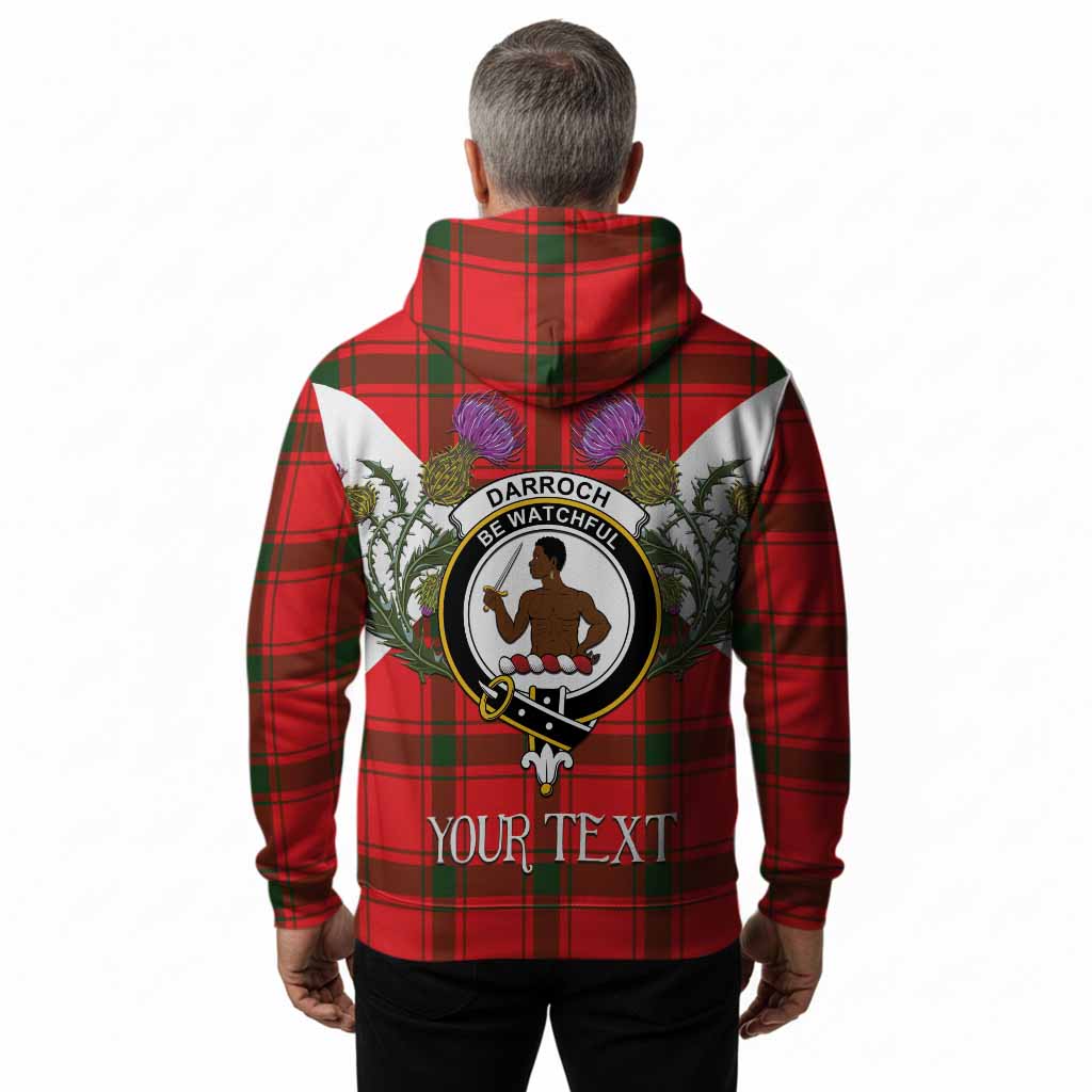 Darroch Tartan Family Crest Hoodie Scottish Burns Night Thistle Floral