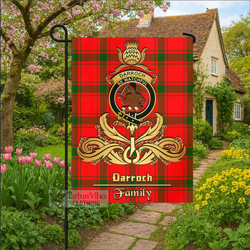 Darroch Tartan Garden Flag with Highland Thistle Cherish Family Crest Style - Tartan Vibes Clothing