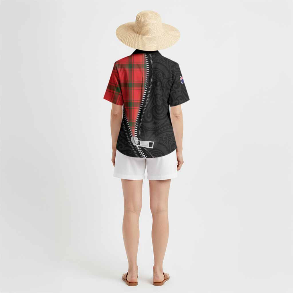 Darroch Tartan Hawaiian Shirt New Zealand Pattern Unique Zipper Stylized