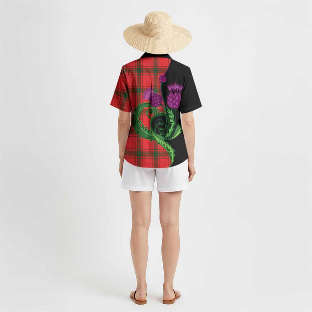 Darroch Tartan Hawaiian Shirt Traditional Scottish Thistle