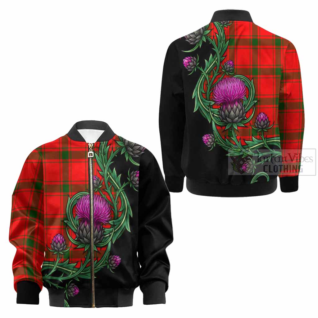 Darroch Tartan Kid Bomber Jacket Resilient Scottish Thistle - Tartan Vibes Clothing
