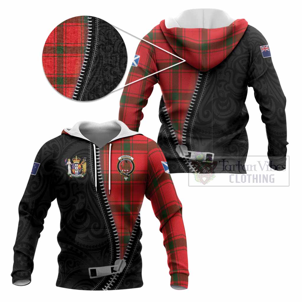 Darroch Tartan Knitted Hoodie New Zealand Pattern Unique Zipper Stylized