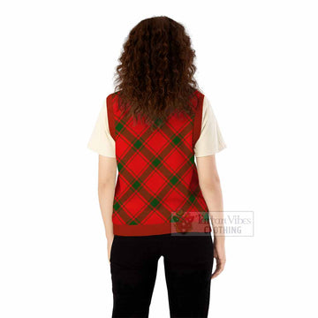 Darroch Tartan  Knitted V-Neck Vest Cross Style
