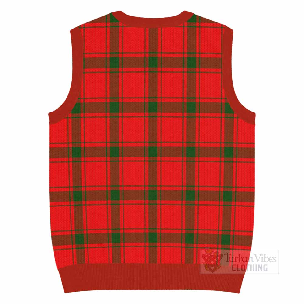 Darroch Tartan Knitted V-Neck Vest with Family Crest - Tartan Vibes Clothing