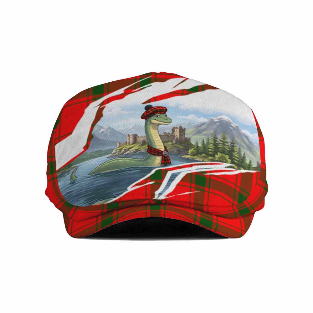 Darroch Tartan Loch Ness Monster Scottish Heritage Art Flat Cap, Jeff Cap