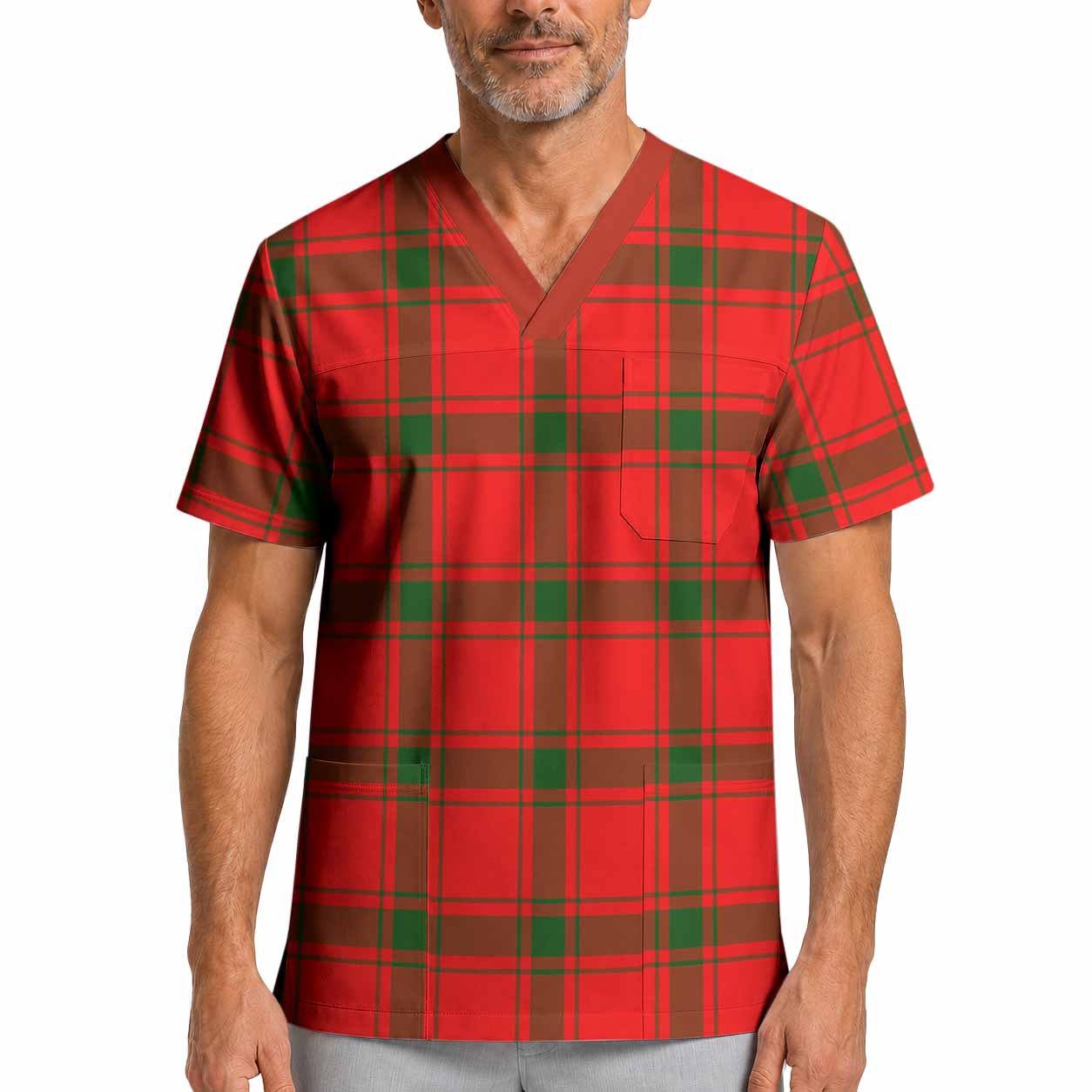 Darroch Tartan Scrub Top XL - Tartan Vibes Clothing