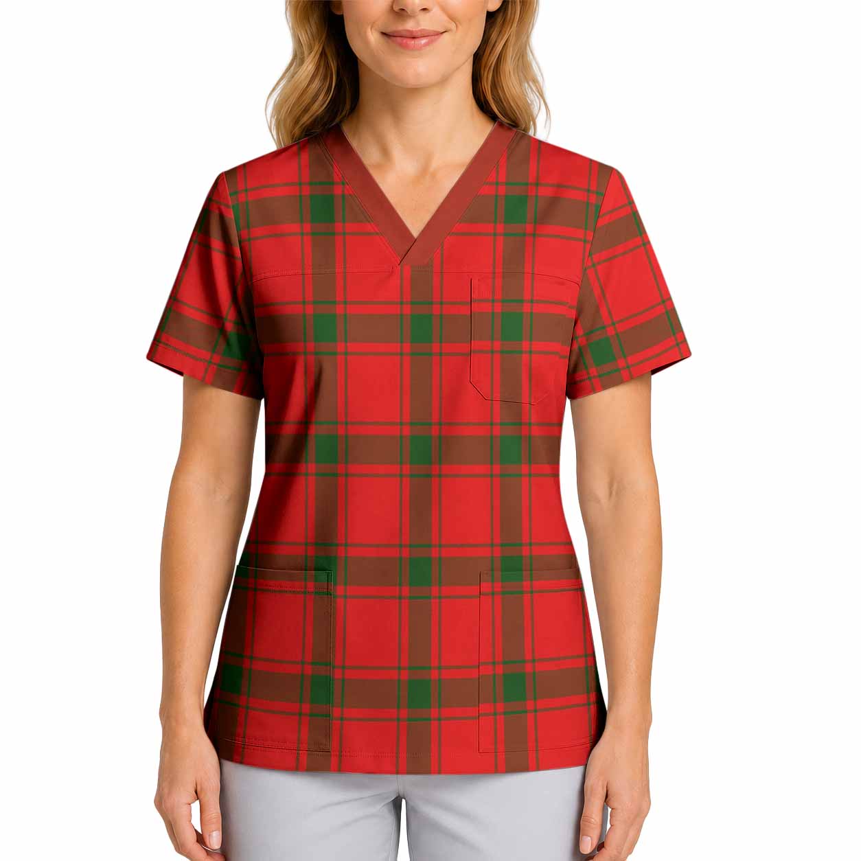 Darroch Tartan Scrub Top 4XL - Tartan Vibes Clothing
