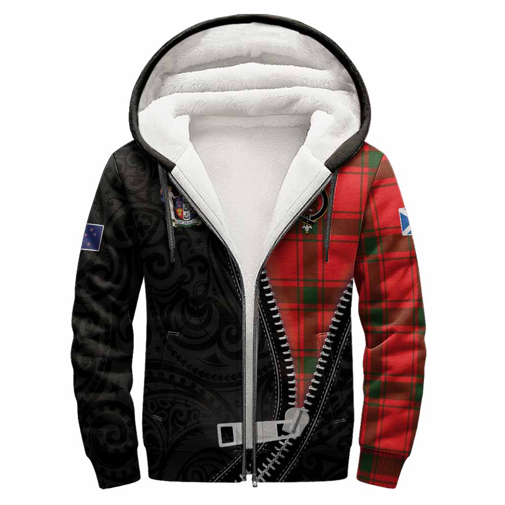 Darroch Tartan Sherpa Hoodie New Zealand Pattern Unique Zipper Stylized