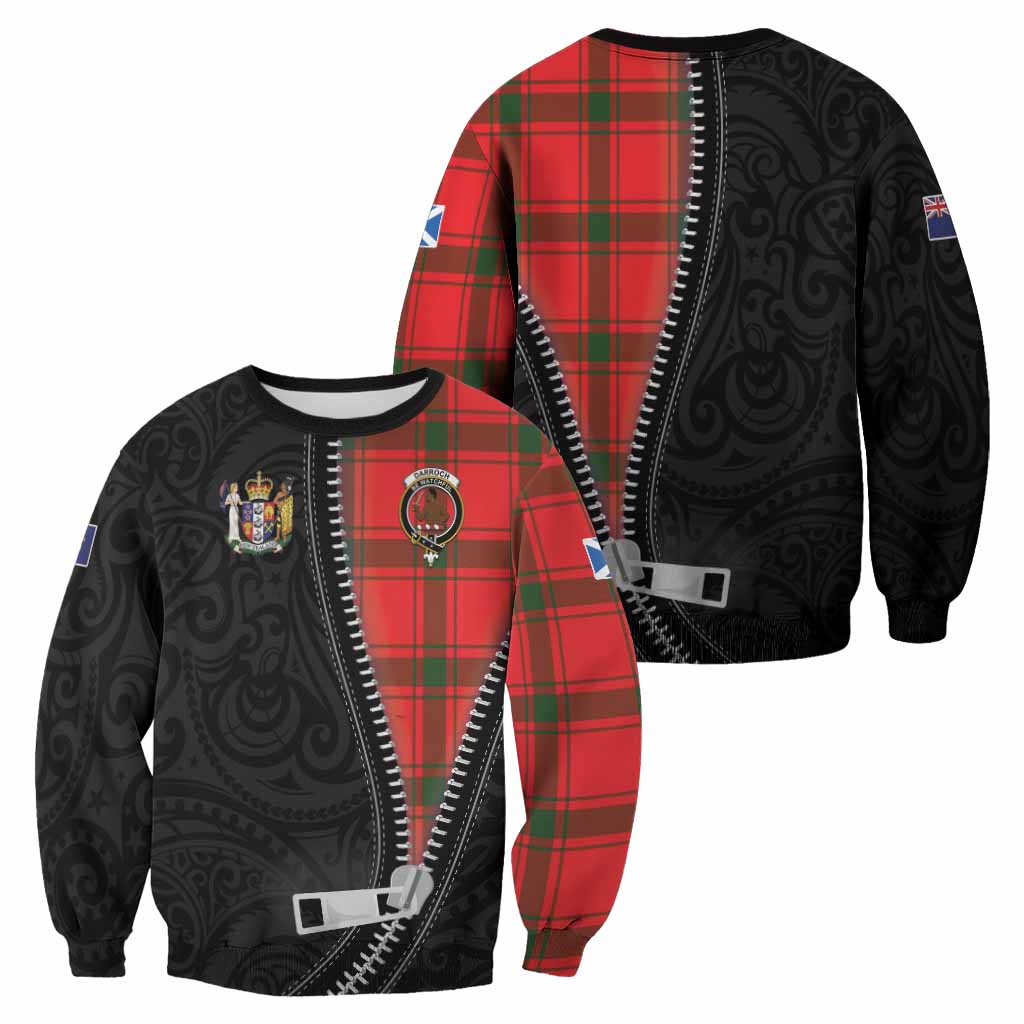 Darroch Tartan Sweatshirt New Zealand Pattern Unique Zipper Stylized