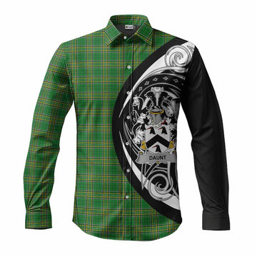 Tartan Vibes Clothing Daunt Irish Clan Long Sleeve Button Shirt Celtic Circle Style