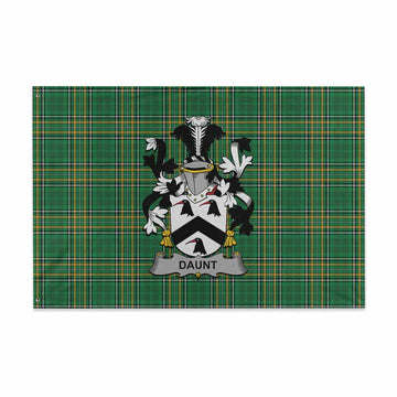 Daunt Irish Clan Tartan House Flag with Coat of Arms