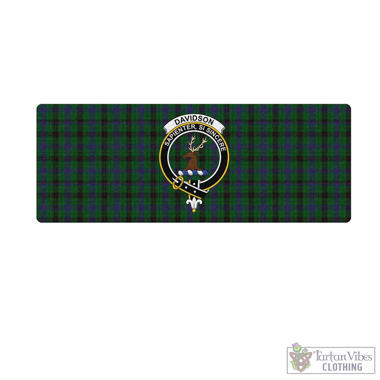 Tartan Vibes Clothing Davidson Tartan Mouse Pad with Family Crest