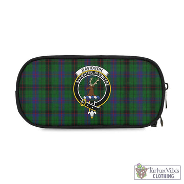Davidson Tartan Pen and Pencil Case with Family Crest