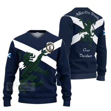 Tartan Vibes Clothing Davidson Tartan Lion Rampant Knitted Sweater – Proudly Display Your Heritage with Alba Gu Brath and Clan Name