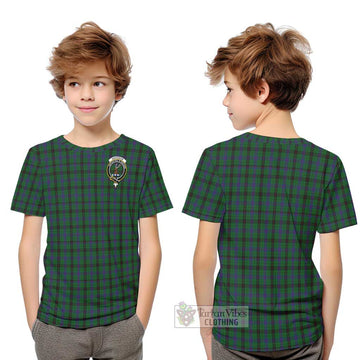 Davidson Tartan Kid T-Shirt with Family Crest Youth XL Size14 - Tartanvibesclothing Shop