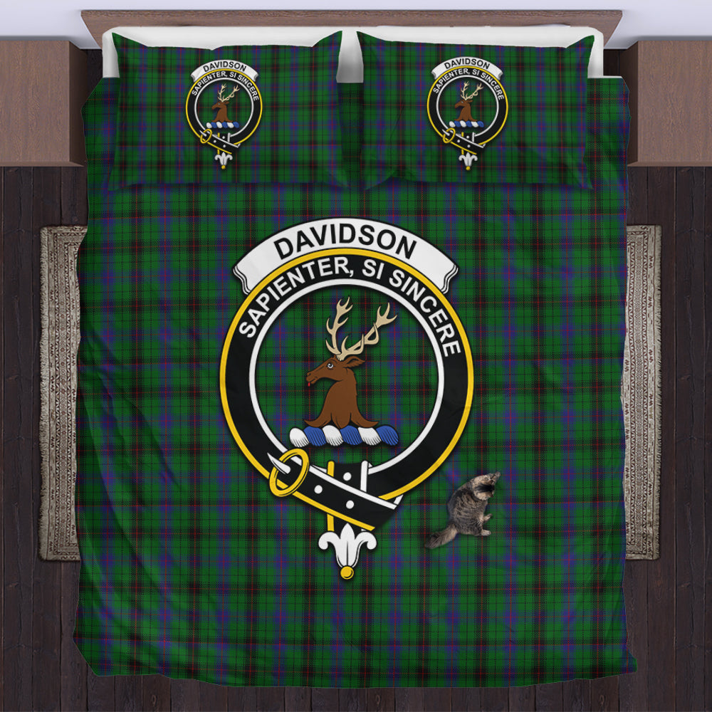Davidson Tartan Bedding Set with Family Crest US Bedding Set - Tartan Vibes Clothing