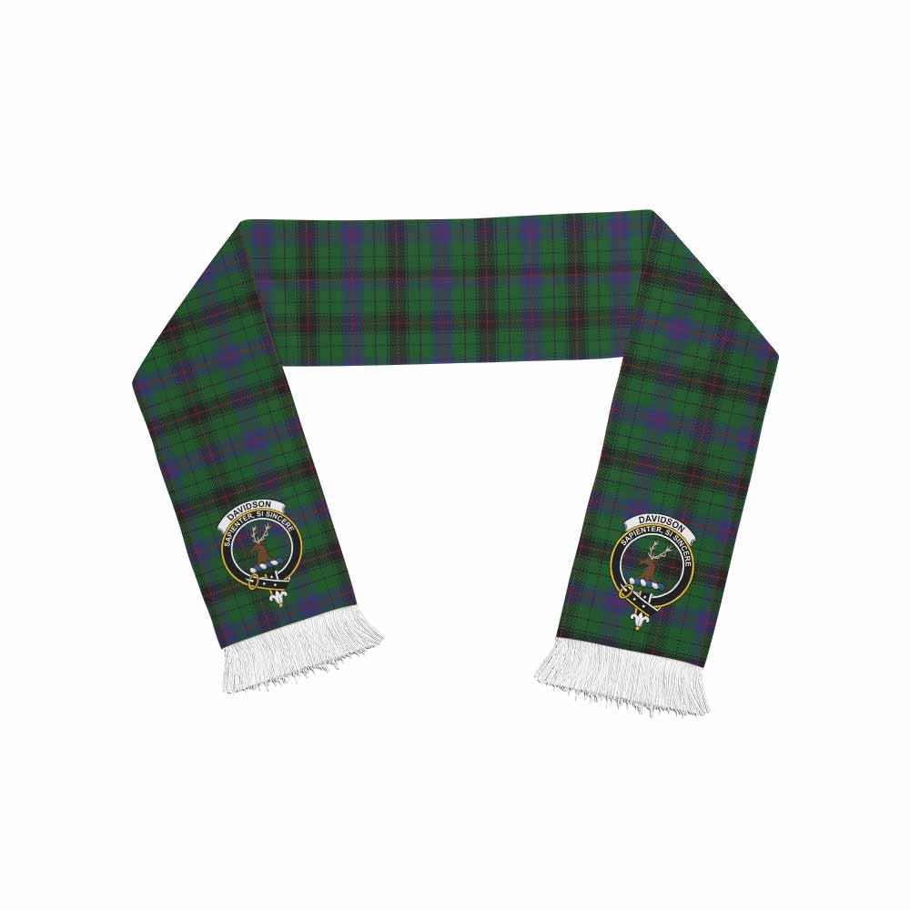 Tartan Vibes Clothing Davidson Tartan Ruffneck Scarf with Family Crest