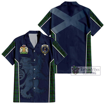 Davidson Tartan Hawaiian Shirt with Family Crest and Lion Rampant Vibes Sport Style