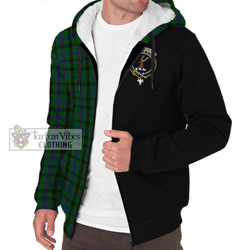 Davidson Tartan Sherpa Hoodie with Family Crest and Half Of Me Style