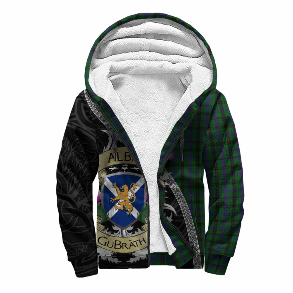 Tartan Vibes Clothing Davidson Tartan Family Crest Sherpa Hoodie Lion Rampant Royal Thistle Shield Celtic Inspired