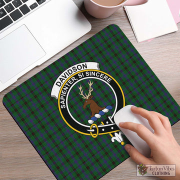 Tartan Vibes Clothing Davidson Tartan Mouse Pad with Family Crest