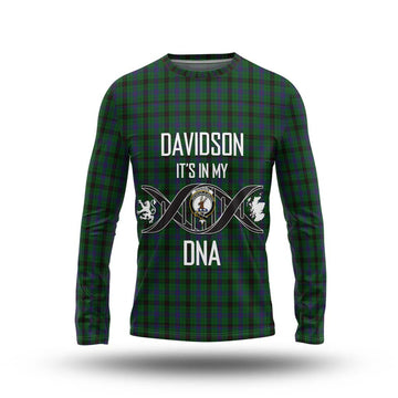 Davidson Tartan Long Sleeve T-Shirt with Family Crest DNA In Me Style Unisex - Tartanvibesclothing Shop