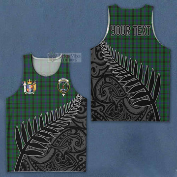 Davidson Crest Tartan Men's Tank Top with New Zealand Silver Fern Half Style