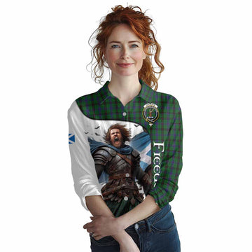 Tartan Vibes Clothing Davidson Crest Tartan Women's Casual Shirt Inspired by the Freedom of Scottish Warrior