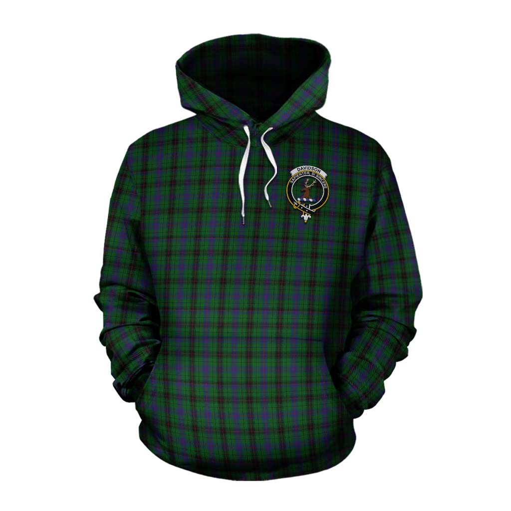 Davidson Tartan Cotton Hoodie with Family Crest Celtic Skull Style Pullover Hoodie XS - Tartan Vibes Clothing