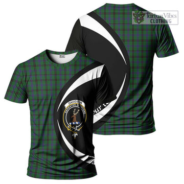 Tartan Vibes Clothing Davidson Tartan T-Shirt with Family Crest Circle Style