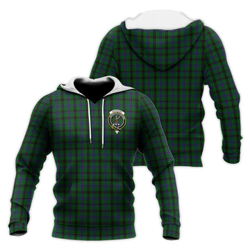 Davidson Tartan Knitted Hoodie with Family Crest