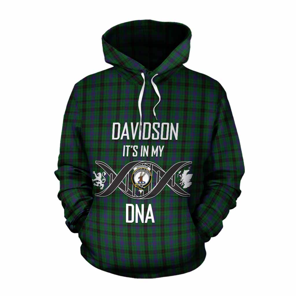 Davidson Tartan Cotton Hoodie with Family Crest DNA In Me Style Pullover Hoodie XS - Tartan Vibes Clothing