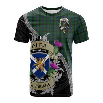Davidson Tartan Family Crest Cotton T-shirt Lion Rampant Royal Thistle Shield Celtic Inspired