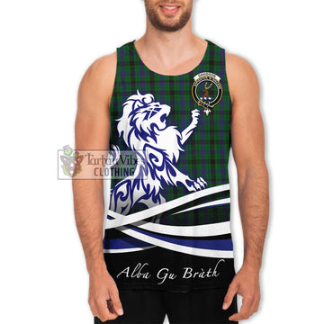 Davidson Tartan Men's Tank Top with Alba Gu Brath Regal Lion Emblem