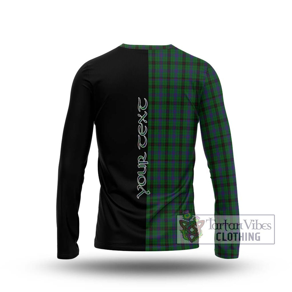 Davidson Tartan Long Sleeve T-Shirt with Family Crest and Half Of Me Style - Tartanvibesclothing Shop