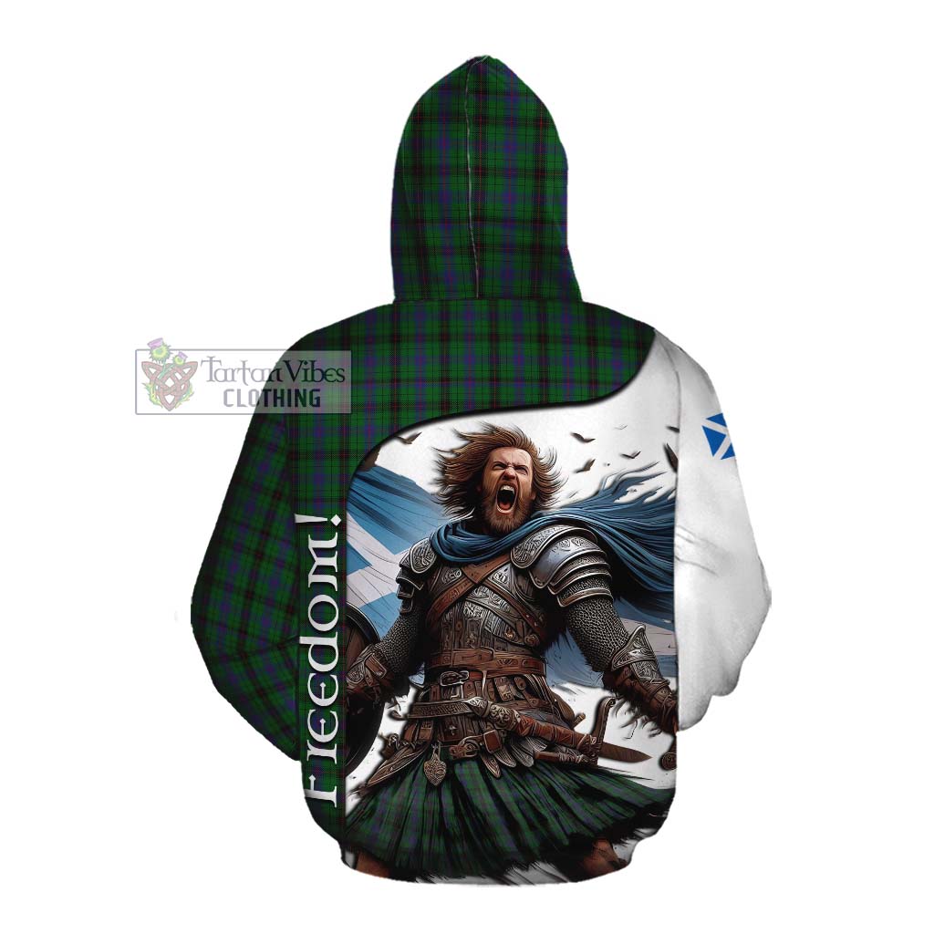 Tartan Vibes Clothing Davidson Crest Tartan Cotton Hoodie Inspired by the Freedom of Scottish Warrior