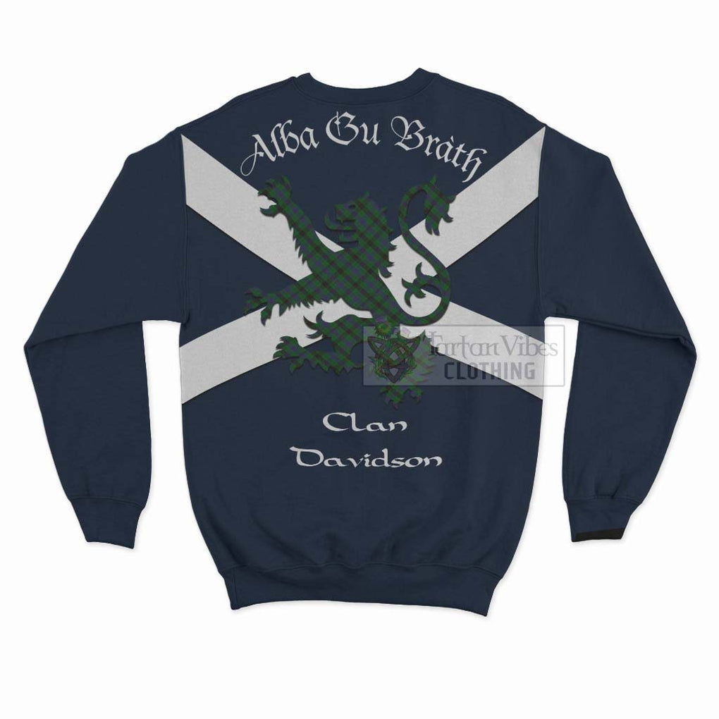 Tartan Vibes Clothing Davidson Tartan Lion Rampant Sweatshirt – Proudly Display Your Heritage with Alba Gu Brath and Clan Name