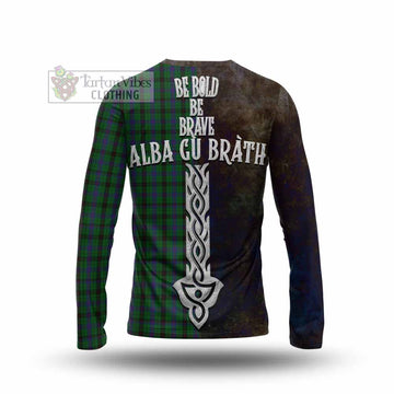 Davidson Tartan Family Crest Long Sleeve T-Shirt Alba Gu Brath Be Brave Lion Ancient Style