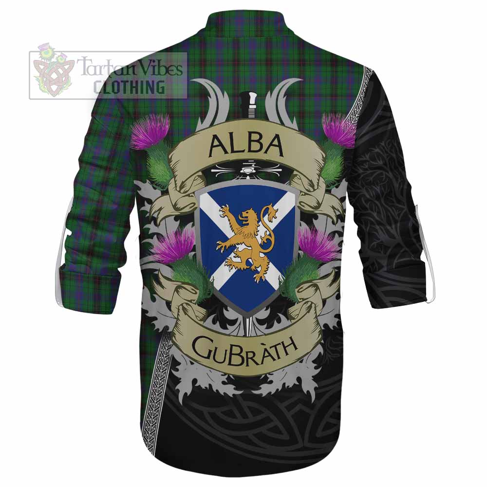 Tartan Vibes Clothing Davidson Tartan Family Crest Ghillie Kilt Shirt Lion Rampant Royal Thistle Shield Celtic Inspired