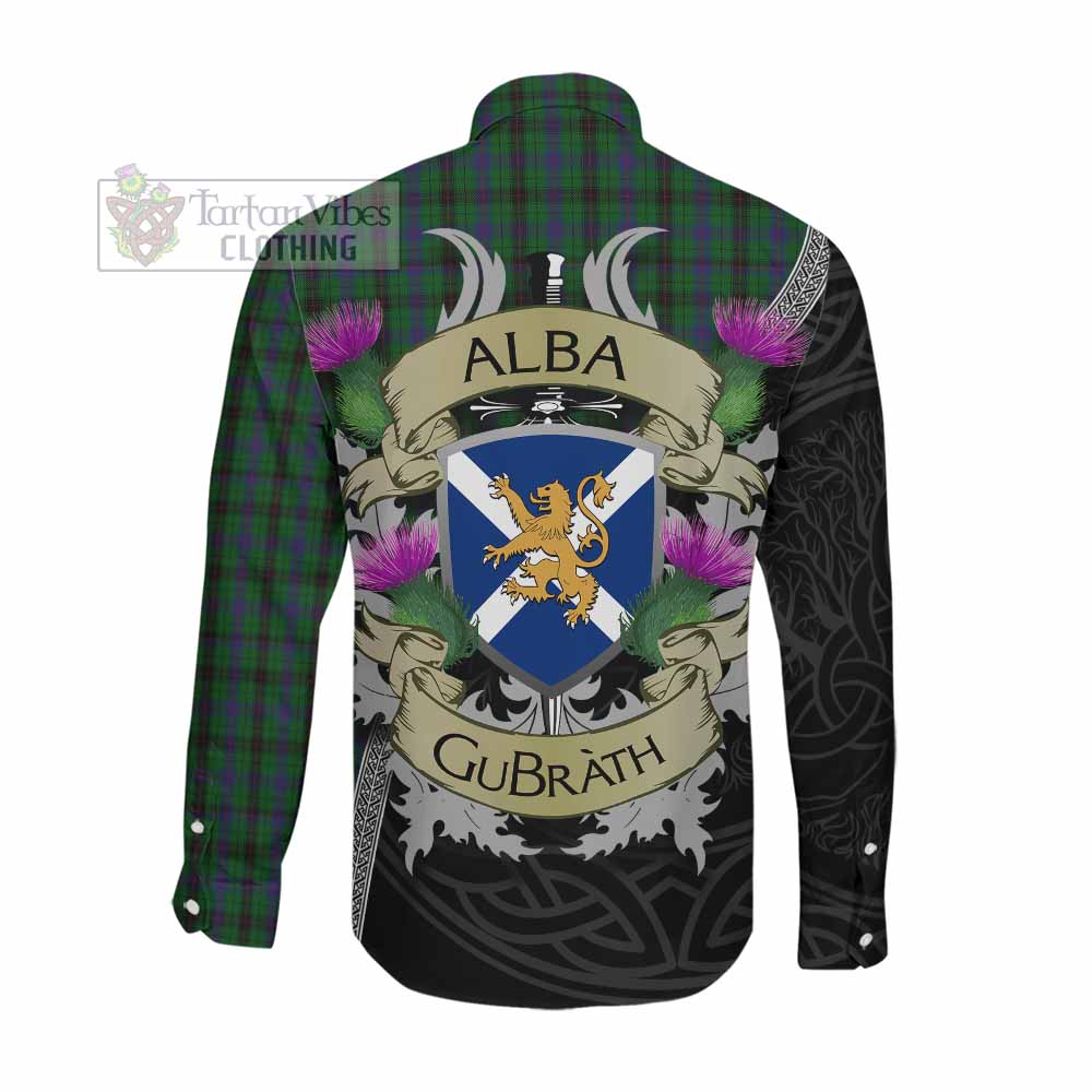 Tartan Vibes Clothing Davidson Tartan Family Crest Long Sleeve Button Shirt Lion Rampant Royal Thistle Shield Celtic Inspired