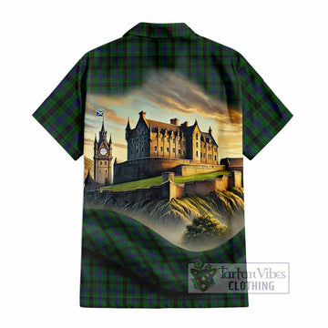 Davidson Tartan Family Crest Hawaiian Shirt with Scottish Ancient Castle Style
