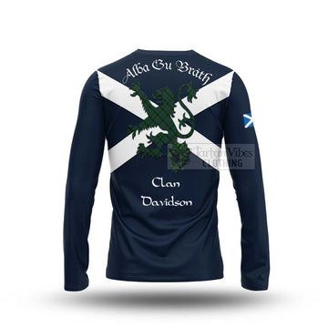 Tartan Vibes Clothing Davidson Tartan Lion Rampant Long Sleeve T-Shirt – Proudly Display Your Heritage with Alba Gu Brath and Clan Name