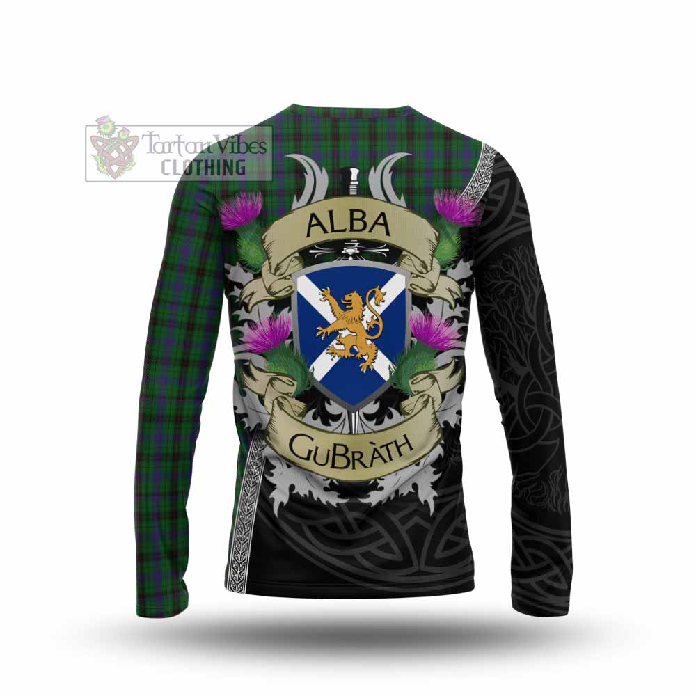 Tartan Vibes Clothing Davidson Tartan Family Crest Long Sleeve T-Shirt Lion Rampant Royal Thistle Shield Celtic Inspired