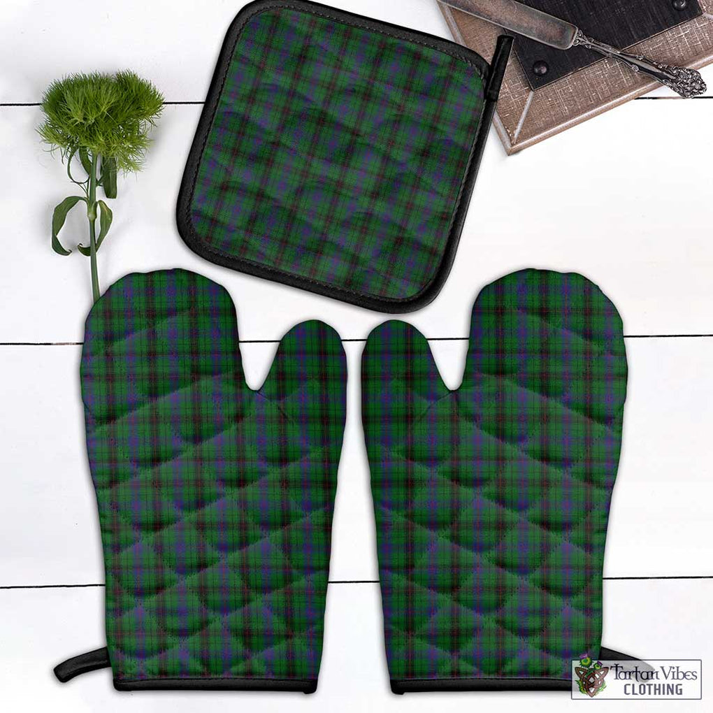 Davidson Tartan Combo Oven Mitt & Pot-Holder Combo 1 Oven Mitt & 1 Pot-Holder Black - Tartan Vibes Clothing